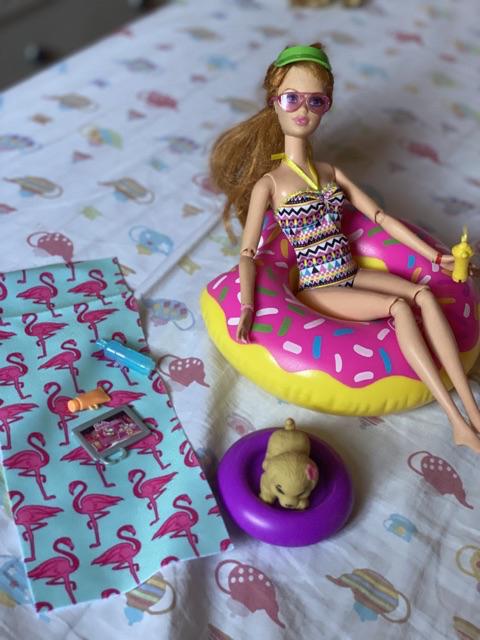 barbie donut floaty playset