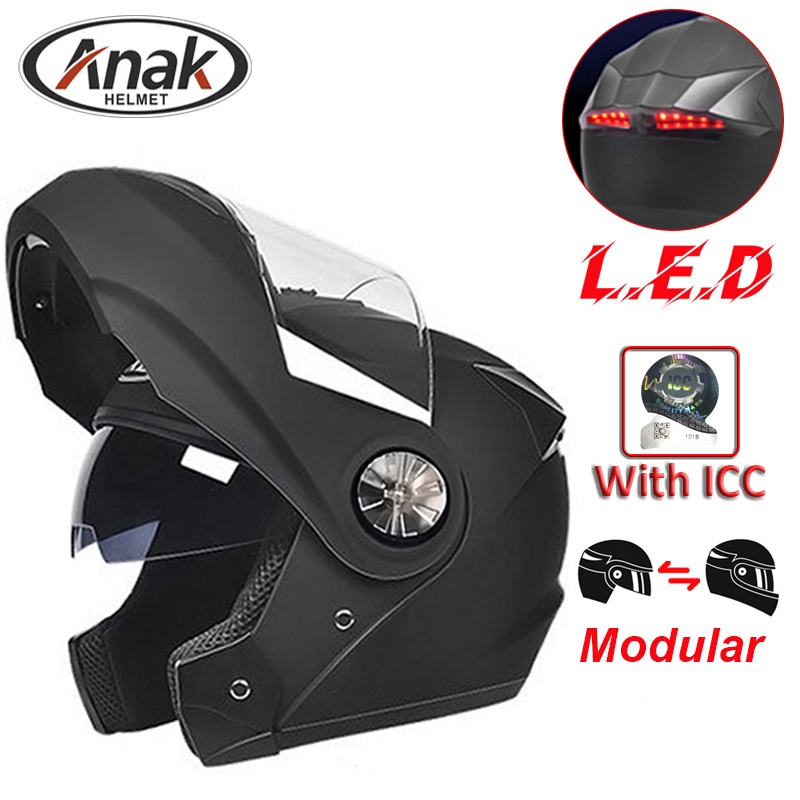 Anak ICC Sticker LED Original Modular Helmet Motorcycle Full Half Face