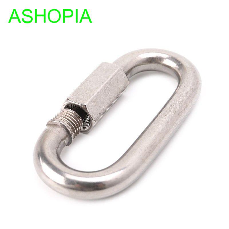 Small Climbing Lock Carabiner 4pcs M8 5/16 Stainless Steel Quick Link D Shape Chain Links Connector 