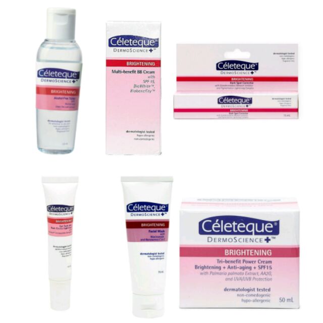 Celeteque DermoScience Brightening toner/facial wash/ Dark Spot Corrector Shopee Philippines