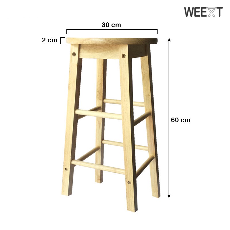Weext Wooden Bar Stool 24 Inch Height, Wooden Bar Stool Height