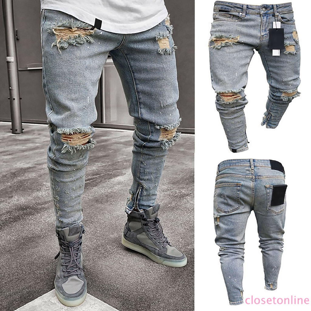 slim fit ripped jeans