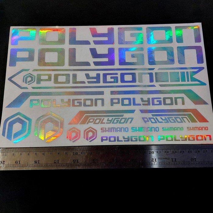 Cutting Sticker Hologram Bicycle Polygon Mtb A Set Maxdecal Shopee Philippines