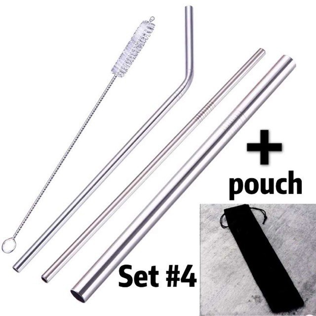 5PCS Set Stainless Steel Straw Drinking Straws Set Shopee Philippines