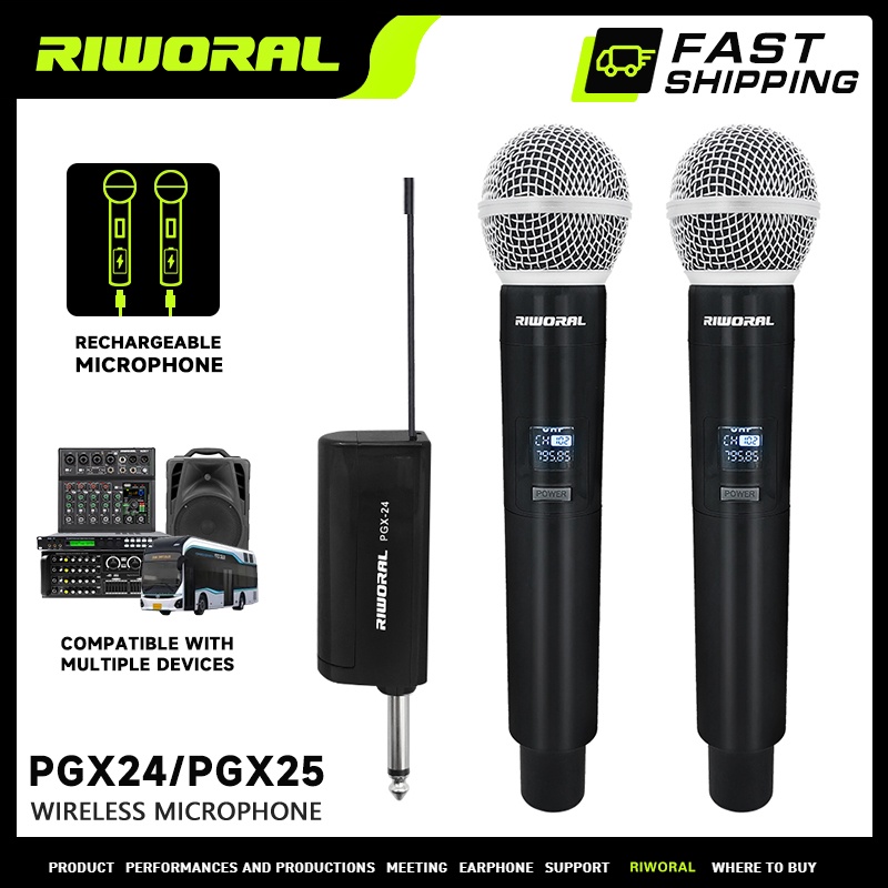 RIWORAL PGX24 PGX25 Rechargeable wireless microphone UHF mic for