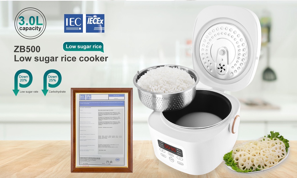 ZOLELE ZB500 Low Sugar Rice Cooker Smart Hot Pot Rice Cooker 3L