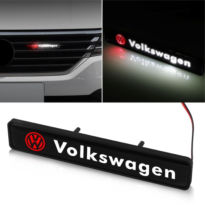 With LED light Car Front Grille Emblem Badge Stickers For Volkswagen VW  Polo golf R line Vento Passat Tiguan GTI CC Scirocco | Shopee Philippines