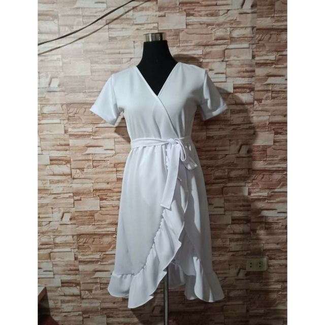 wrap around wedding dress