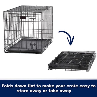 Dog Cage with Poop Tray Heavy Duty Pet Collapsible Cage Foldable Pet Cage #2