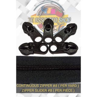 Continuous Zipper #8 ( per yard ) Zipper Slider #8 ( per piece )