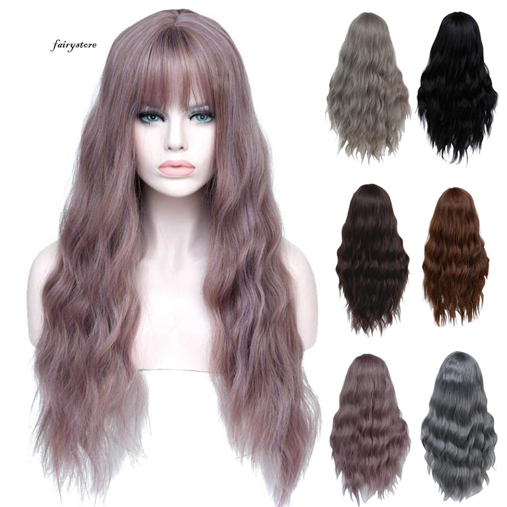 Fairy Women Fashion Wig Bangs Curly Temperature Fiber Hair