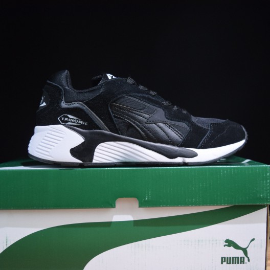 puma black and white shoes