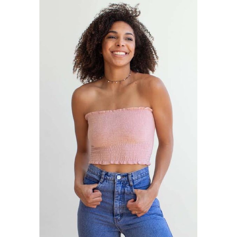 smocked tube top