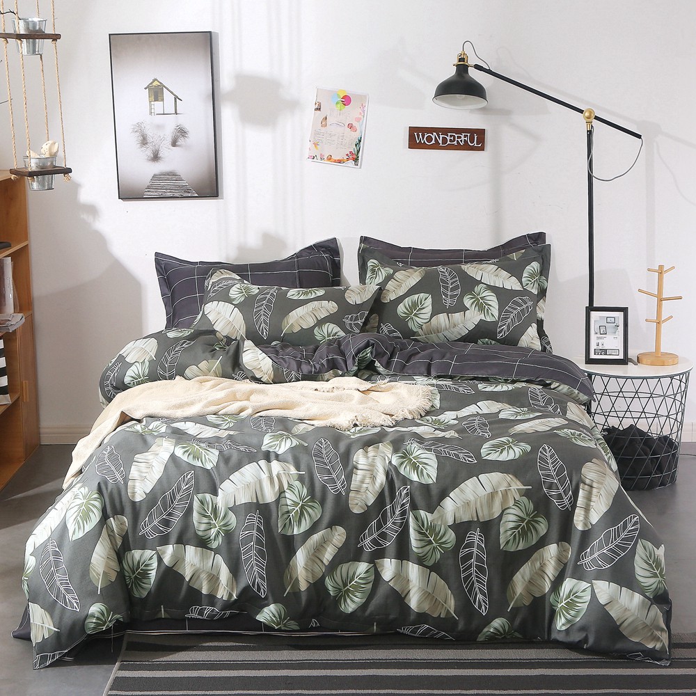 Leaves Duvet Cover Fashion Design Modern Decoration Shopee