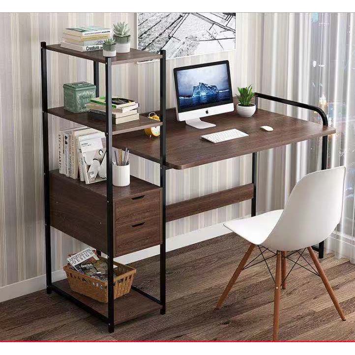 Chloe Simple computer desktop desk home table bookcase desk integrated ...