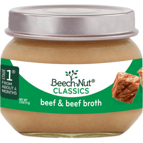 Beech-Nut Classics Beef& Beef Broth Jar Stage 1 Baby Food ...