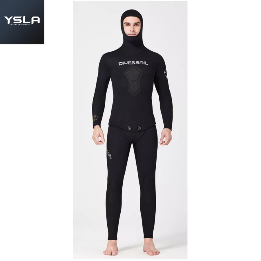 Dive and Sail 2piece Hooded Wetsuit 1.5mm Neoprene for Freedive ...