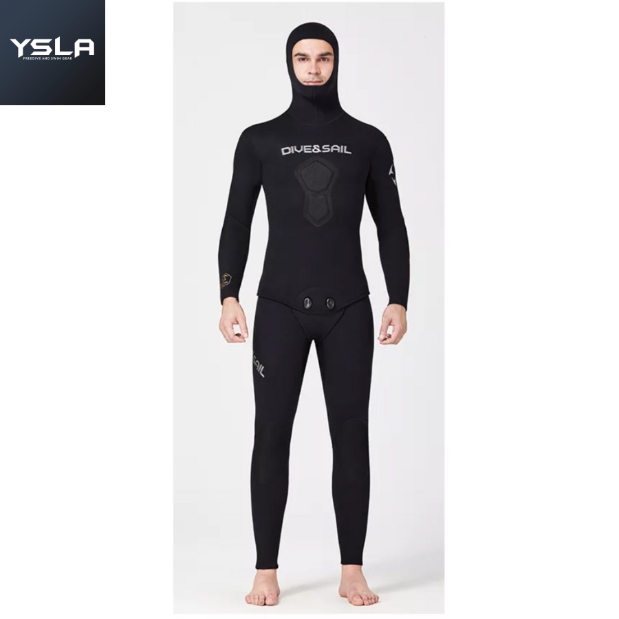 Dive and Sail 2piece Hooded Wetsuit 1.5mm Neoprene for Freedive
