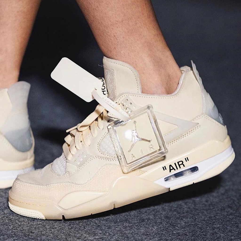 off white air jordan 4 cream