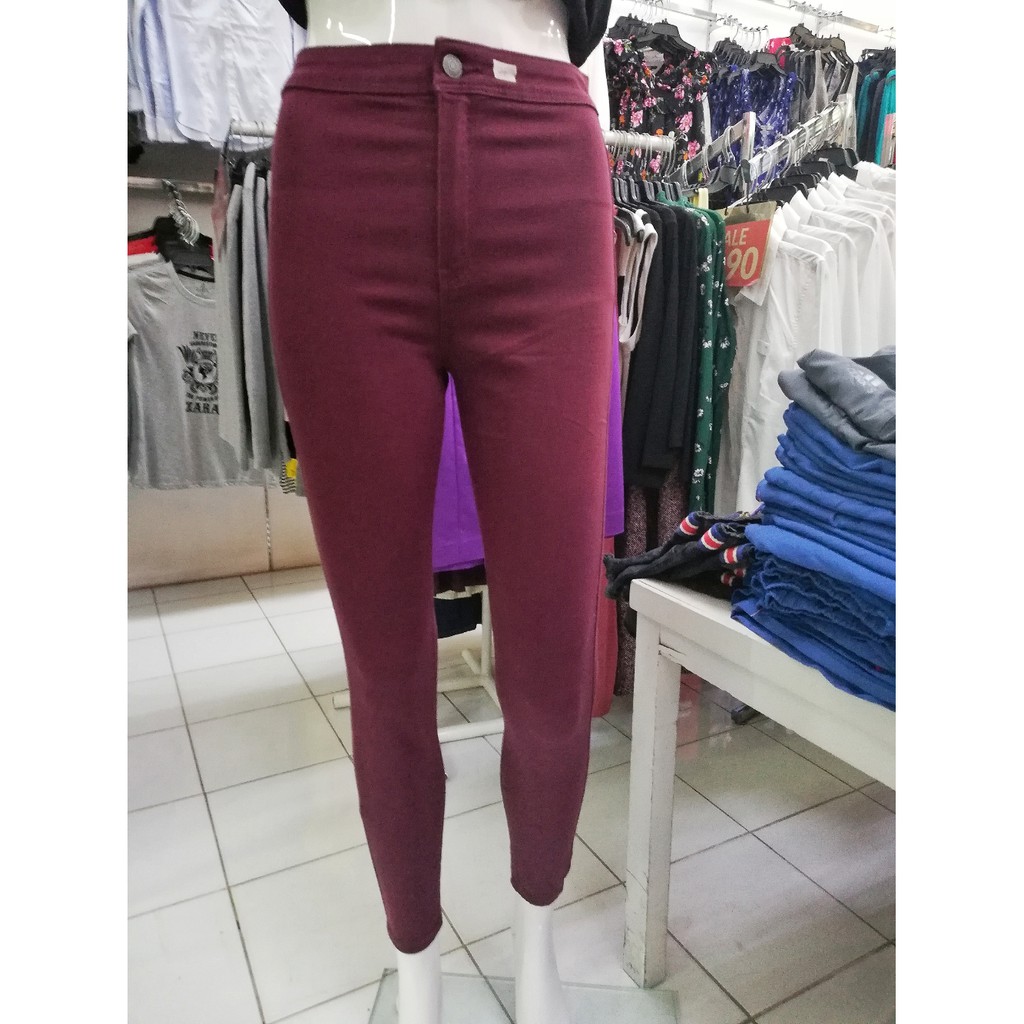 jeans maroon