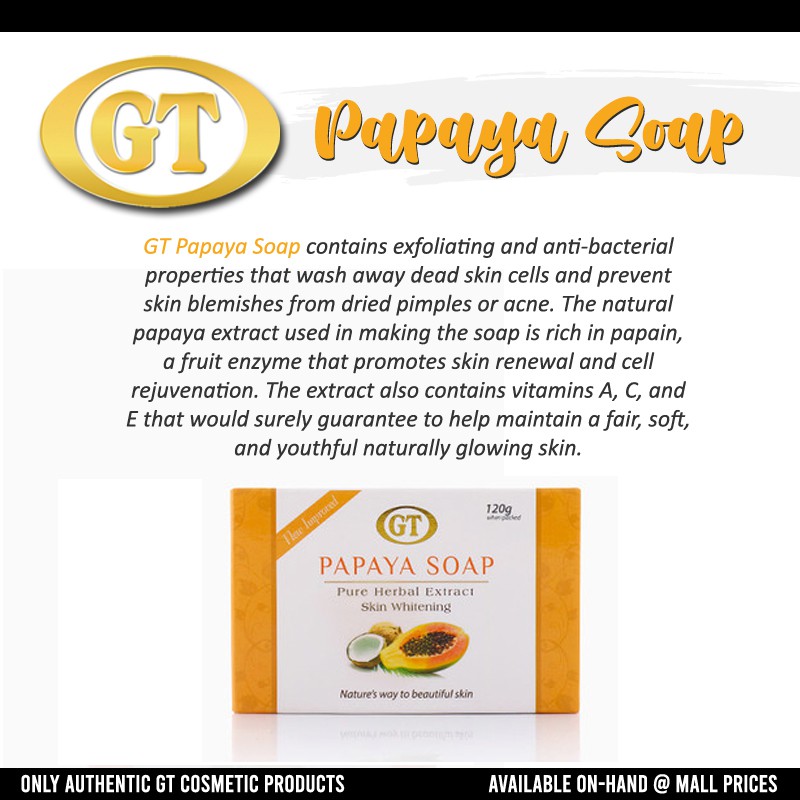 New Gt Cosmetics 1g Papaya Soap Shopee Philippines