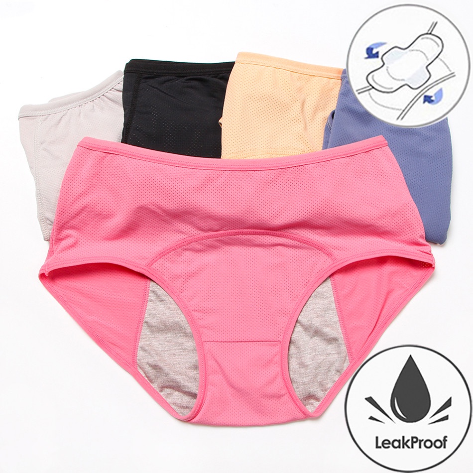 Menstrual Period Panties Women Cotton Leak Proof Incontinence Briefs High Waist Female Sexy Mesh 