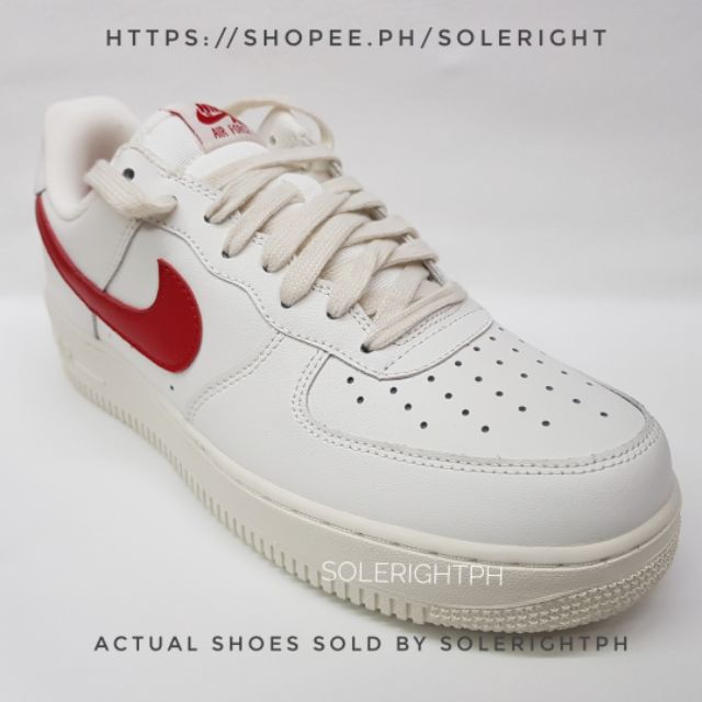 nike air force 1 low white and red