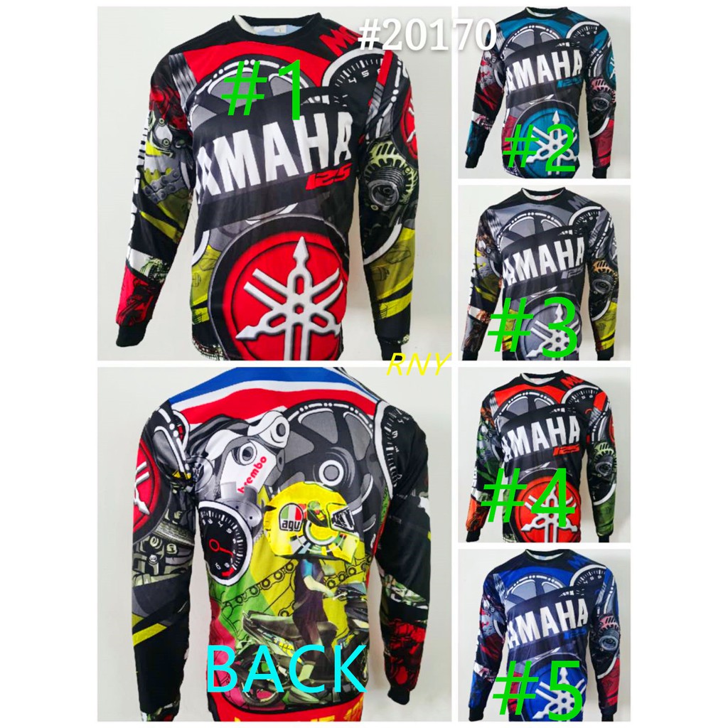 Yamaha Mens Racing Bike Ride Motorcycle Tshirt Long Sleeve Jersey