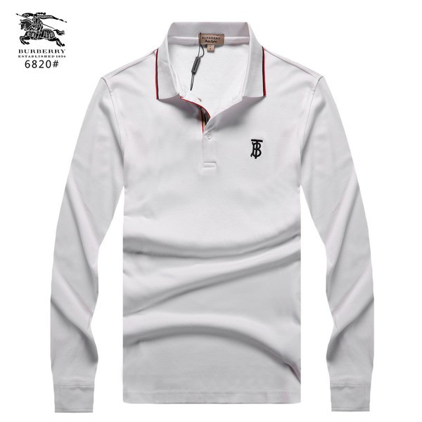 burberry men's long sleeve polo shirt