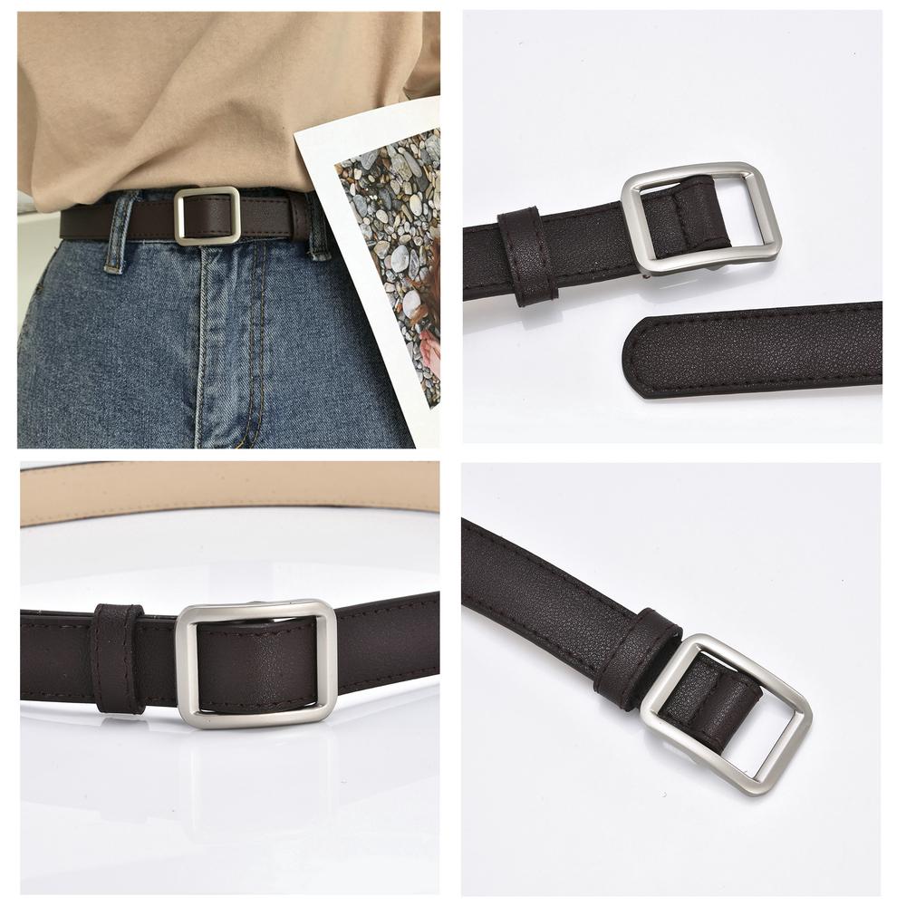 Fashion Nonporous Square Buckle Versatile Wild Leather Belt
