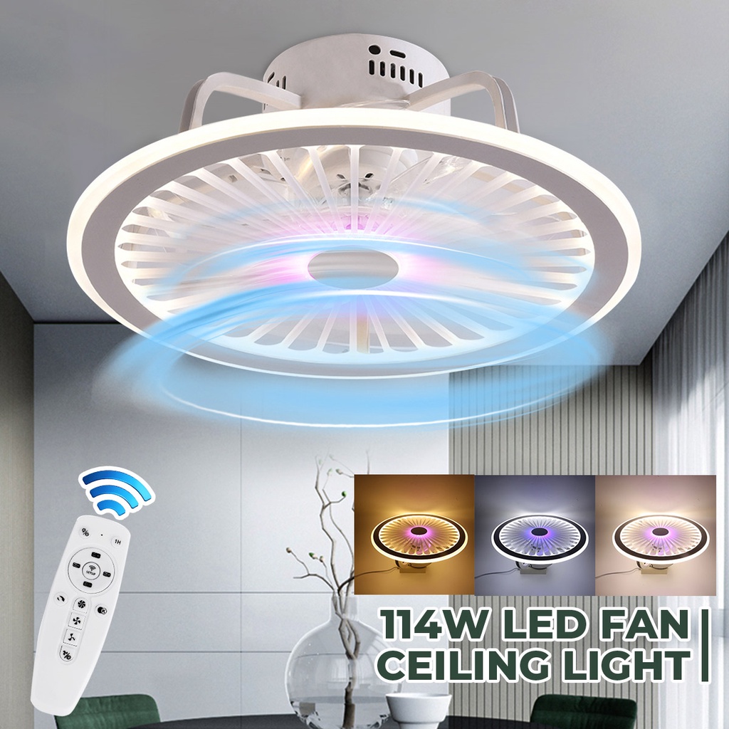 114W AC185250V Dimmable LED Ceiling Fan Light Remote Control Fan With Lighting Adjustable Wind