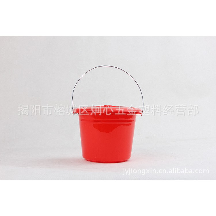 small red plastic buckets