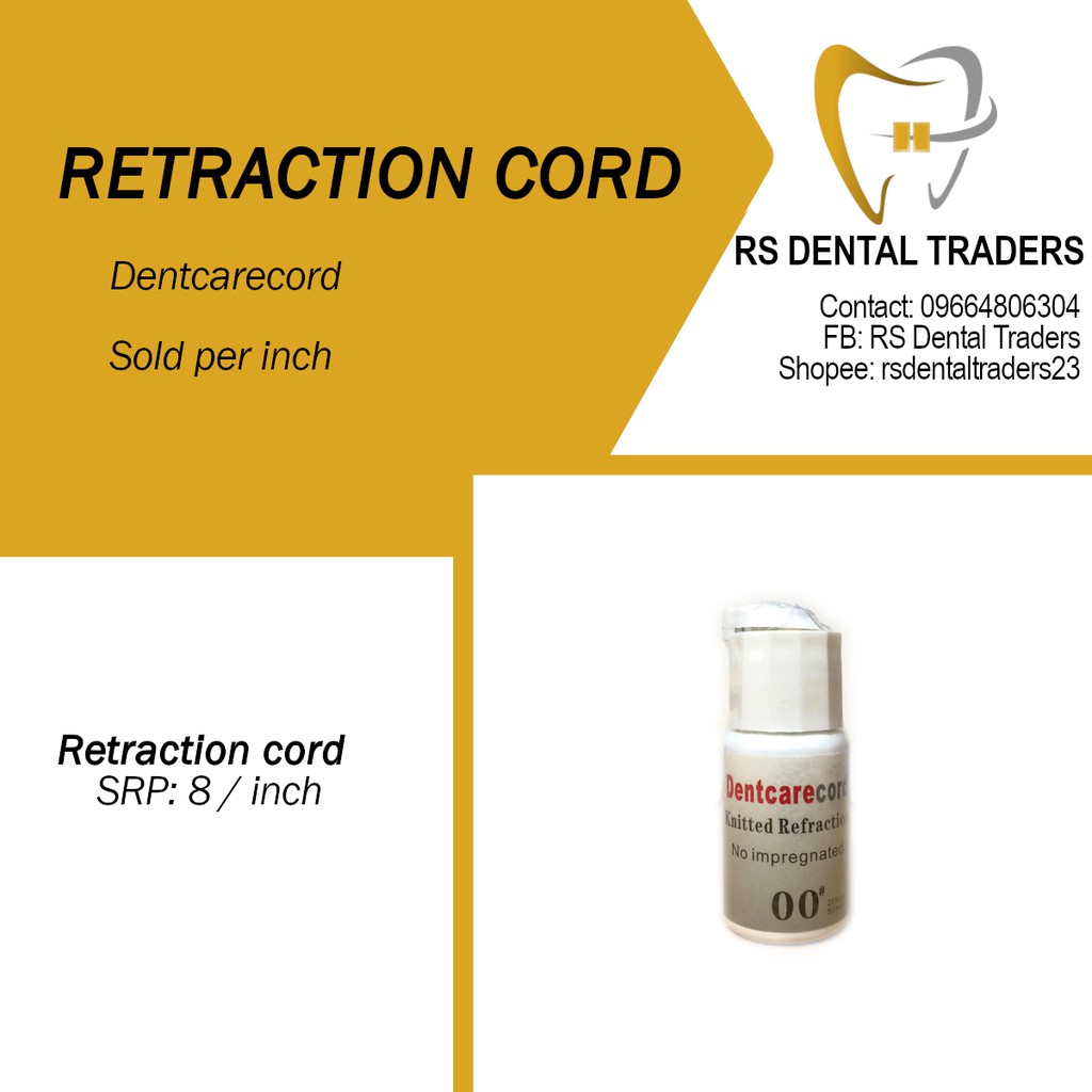 Retraction Cord sold per inch (Dentcarecord) Shopee Philippines