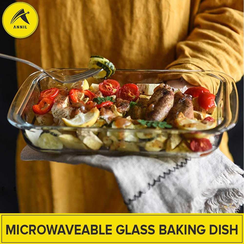 Annil Microwaveable Glass Baking Dish Glass Pan Cooking Dish