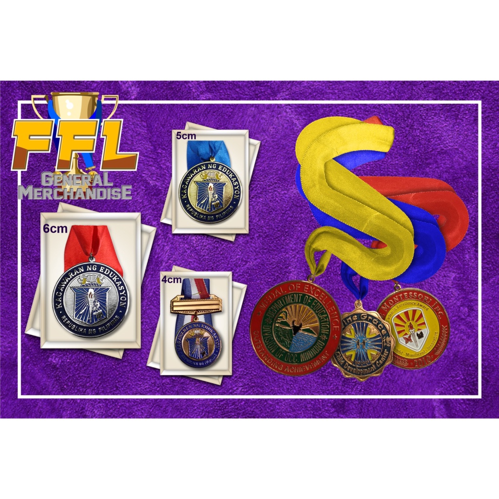 PERSONALIZED SCHOOL MEDAL KAGAWARAN MEDAL W/ BOX AND REQUESTABLE RIBBON ...