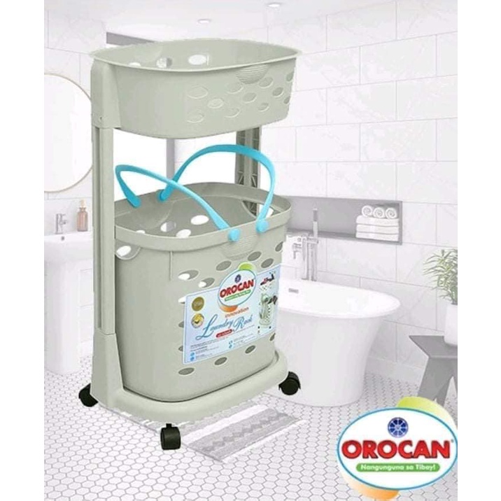 HIGHQUALITY OROCAN 2 TIER LAUNDRY BASKET RACK WITH WHEELS Shopee