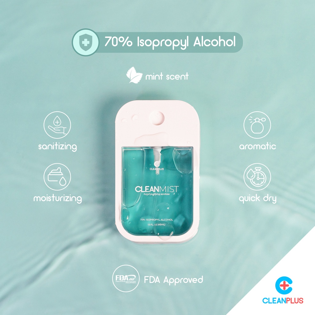 Sumabog ang gulat CleanPlus Clean Mist 70 Isopropyl Alcohol Mint Scent Shopee Philippines
