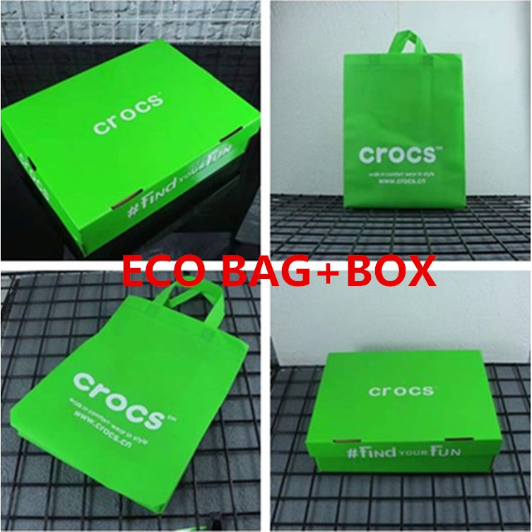 Crocs Box and Eco bag color green with gift wholesale and retali | Shopee  Philippines