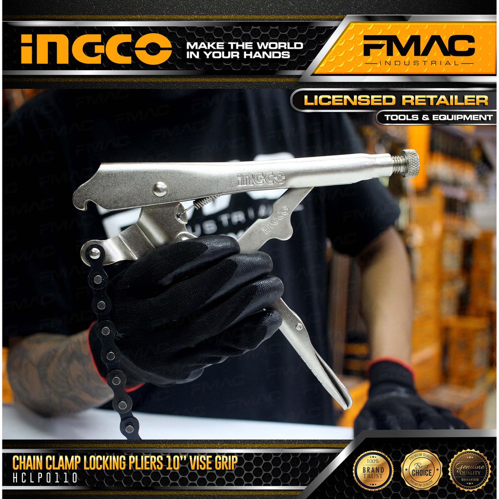 INGCO Chain Clamp Locking Pliers 10” Vise Grip HCLP0110 FMAC⭐⭐⭐⭐⭐