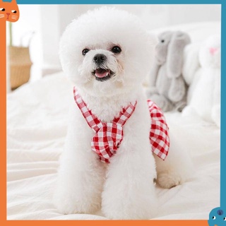 Dog Plaid Dress for Female  Pet Cat Skirt Puppy Outfits clothes #2