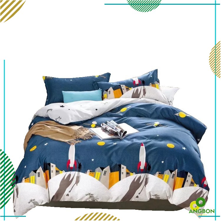 Angbon Luxury Korean Cotton Single Size 3in1 Bed Sheet Set 36"*75"+7.8