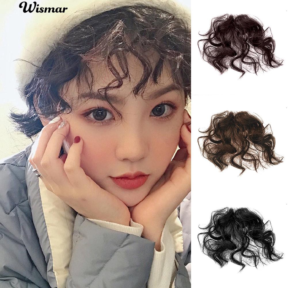 Wismar Natural Fluffy Curly Fake Fringe Bang Girls Clip In Hair