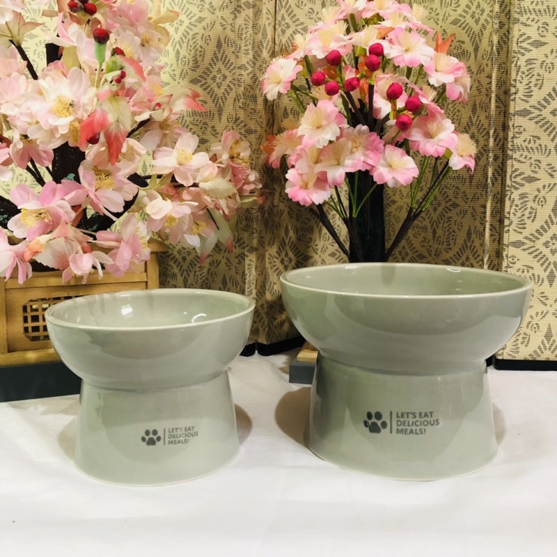 HotELEVATED/RAISED Pet Food Bowl for Dog and Cat (STONEWARE) Feeding