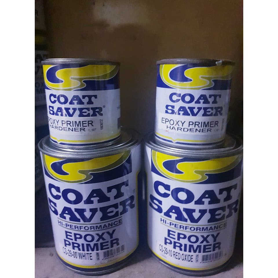 Coat Saver Epoxy Primer White/Red Oxide LITER for metal Shopee