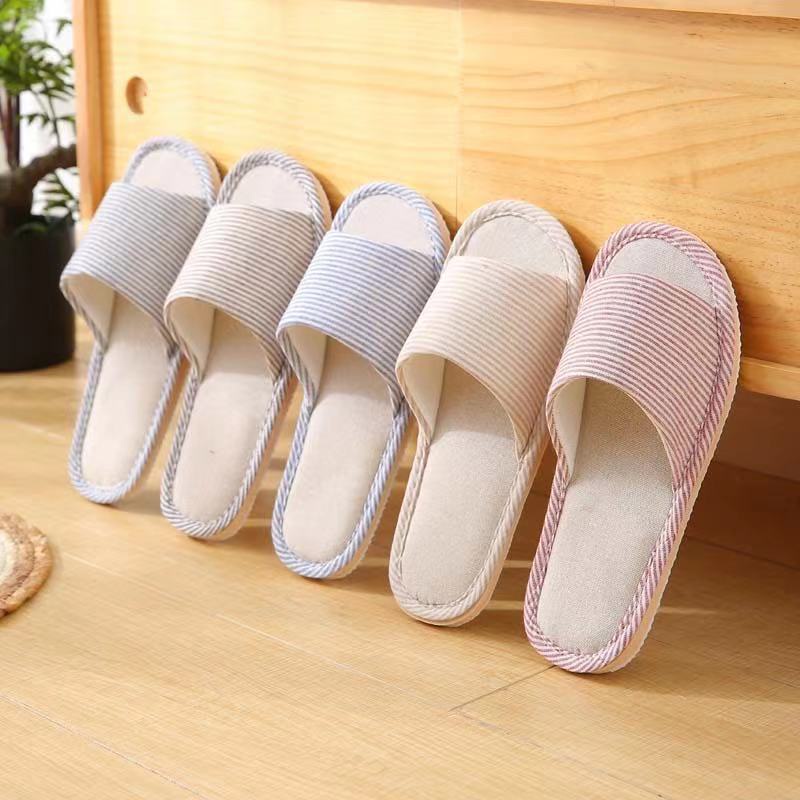 Japanese linen indoor non-slip home slippers for women and men 345 ...