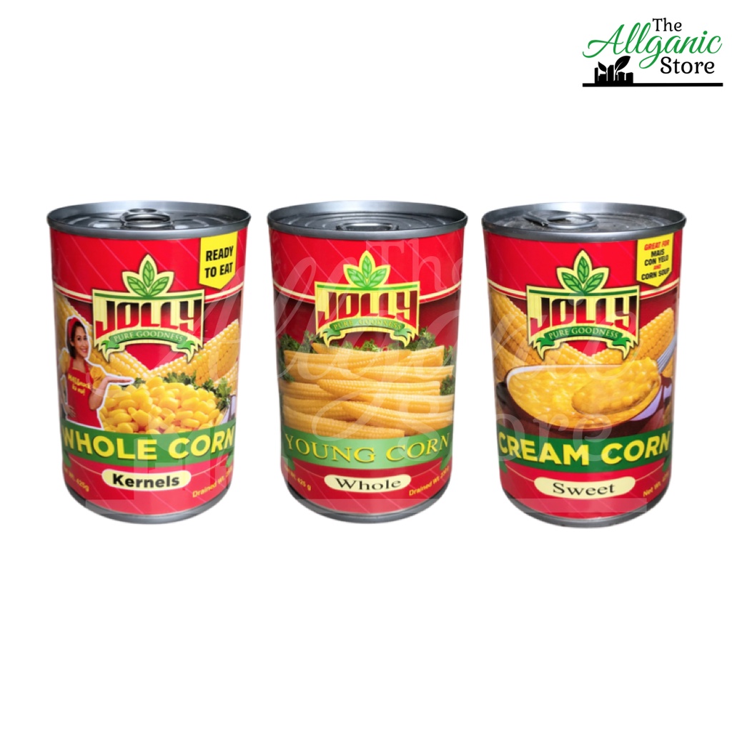 JOLLY Corn [Pack of 2] (Whole Kernels/ Whole Young Corn / Sweet Cream