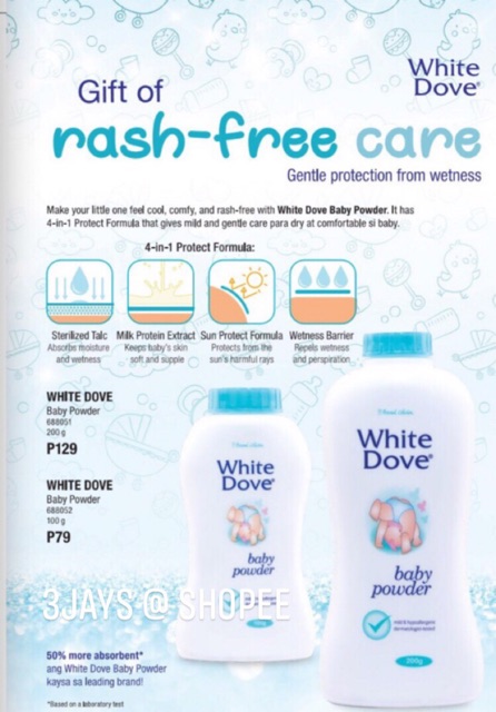 White Dove Baby Powder 200g Or Body Wash Or Shampoo 200ml By