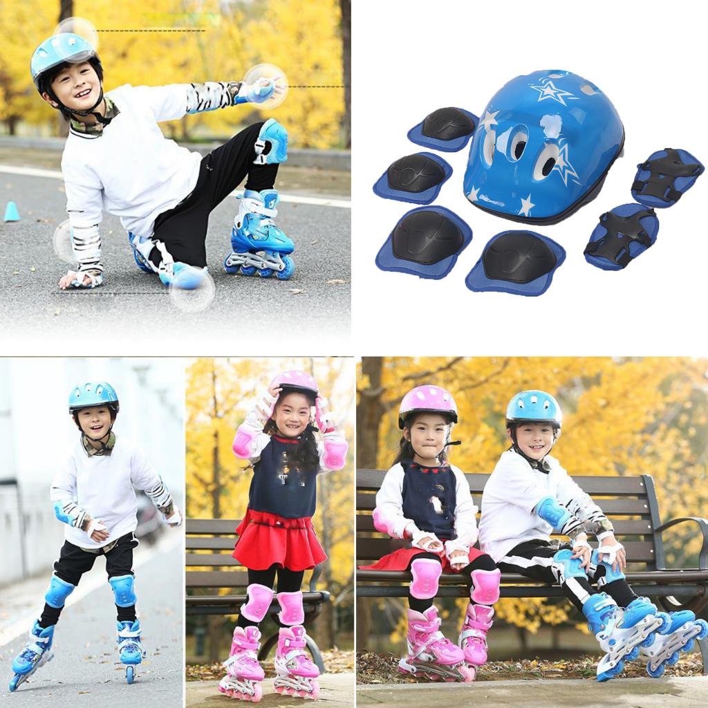 6pc Safety GLOVES+ELBOW+KNEE PADS SET Boys-Girls Movie Bike Skates Scooter Kids 