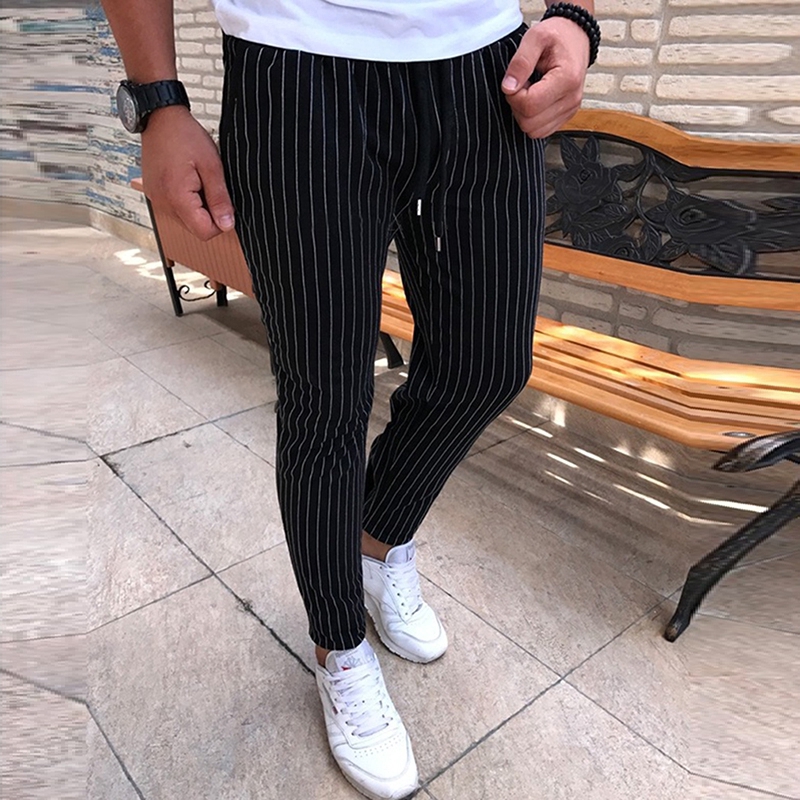 striped drawstring pants mens