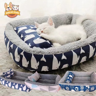 【Free pillow】Dog Bed Pet Cat Washable Cotton Cushion Sleeping Bed Dog Bed Washable Large Dog Bed